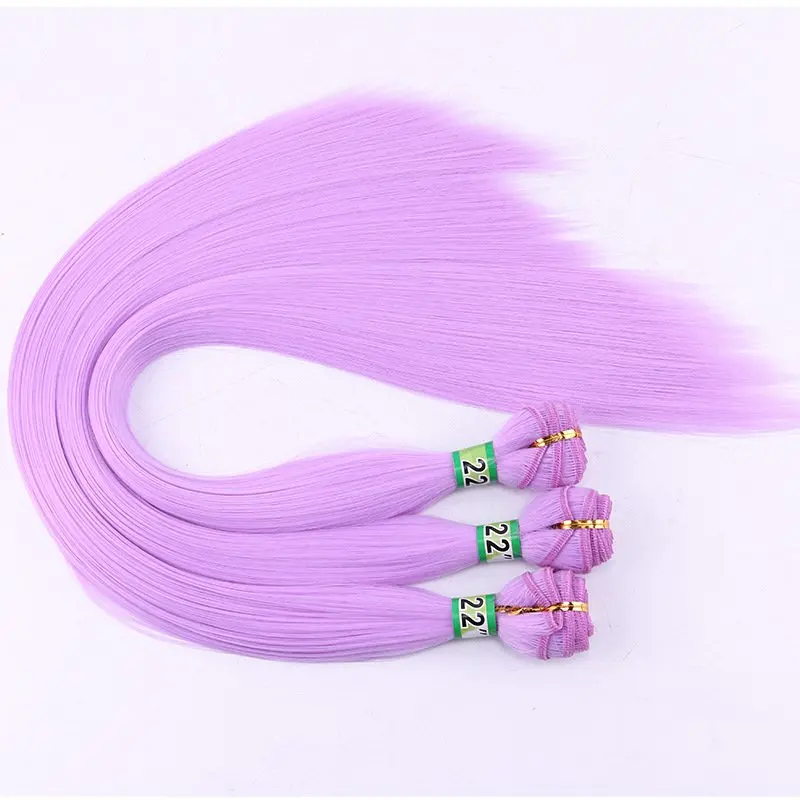 stock  Silky Straight synthetic hair weft  synthetic hair weave  blue  pink high temperature fiber bundles