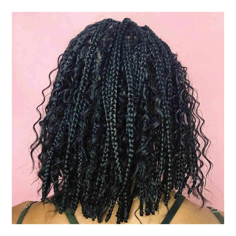 Synthetic Machine-Made Lace Front Short Braided Wigs 12 Inches Featuring Brazilian Hair Long Braided Styles