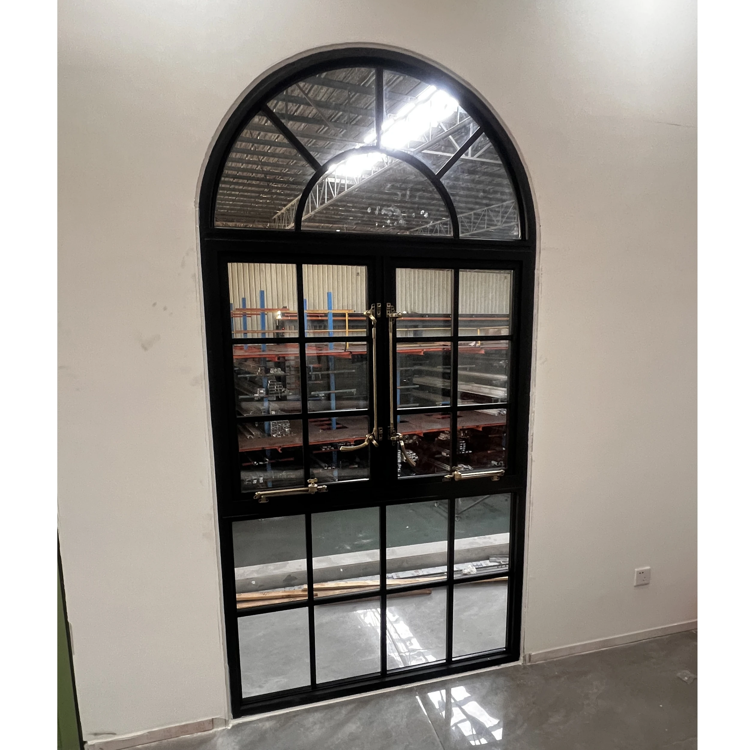 Commercial house windows black aluminium alloy hurricane impact arched sash aluminum and glass casement windows