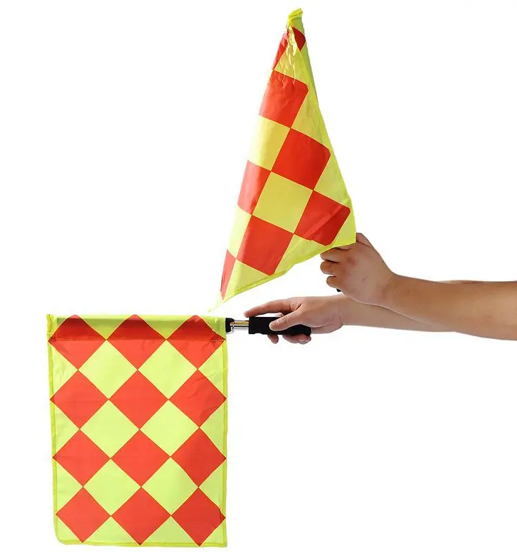 Professional customization athletic contest rectangular flag orange plaid design referee flag