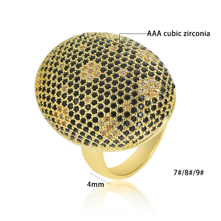 Fashion Bar Setting Gold big Ring full green stones cubic zircon cz rings for women Elegant Ring