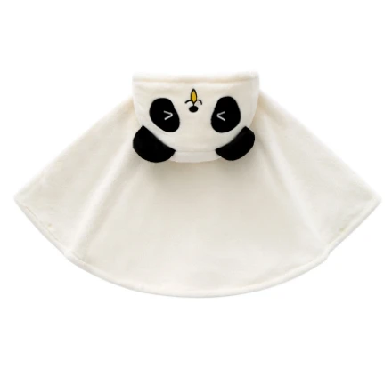 Thick Coral Fleece Hooded Cloak Autumn And Winter New Cloak Baby Cute Beige Cat Plush Warm Cloak Baby Outerwear
