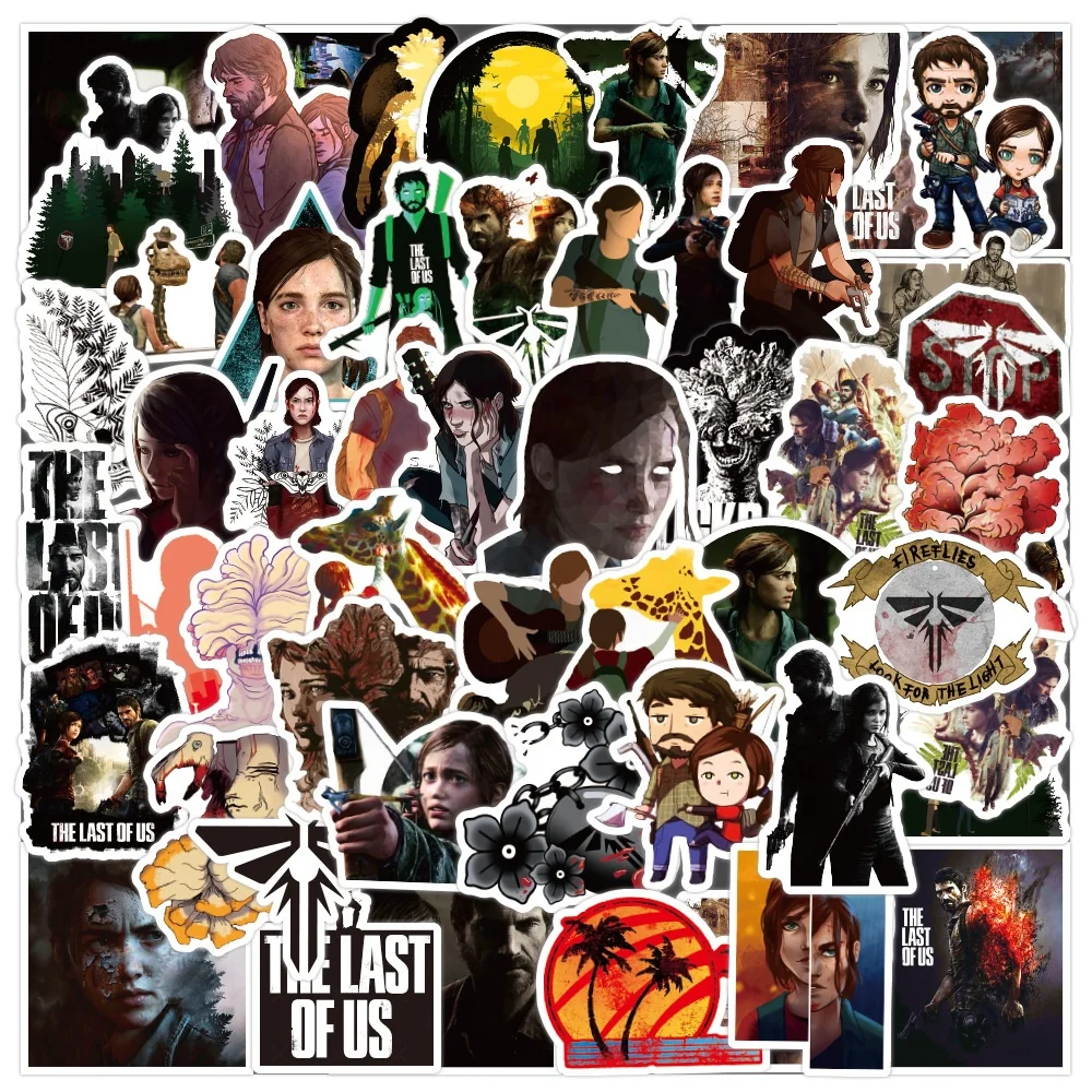 50Pcs Game The Last of Us Vinyl Decorative Stickers For Game Console Laptop Bottle Refrigerator Vinyl Label Pack