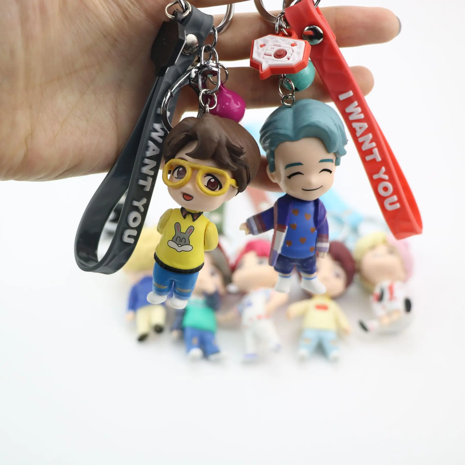 7 Styles Bangtan Boys Figure Toys keychain Korea KPOP Group Anime Figurine Model Decorations Cake Kids Gifts BT keychain (1600599488377)
