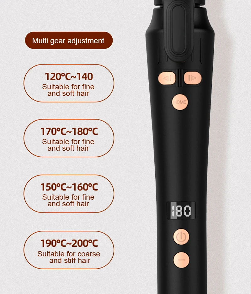 Magic Curling Wand with LCD Display for Perfect Curls Auto Spin Rotating Automatically styling Hair Curler Curling Wand Iron