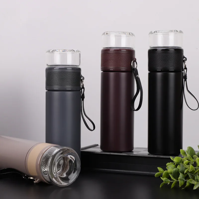 2021 Customized Stainless Steel Thermos Reusable Drinking Insulated Water Bottle With Glass Separator