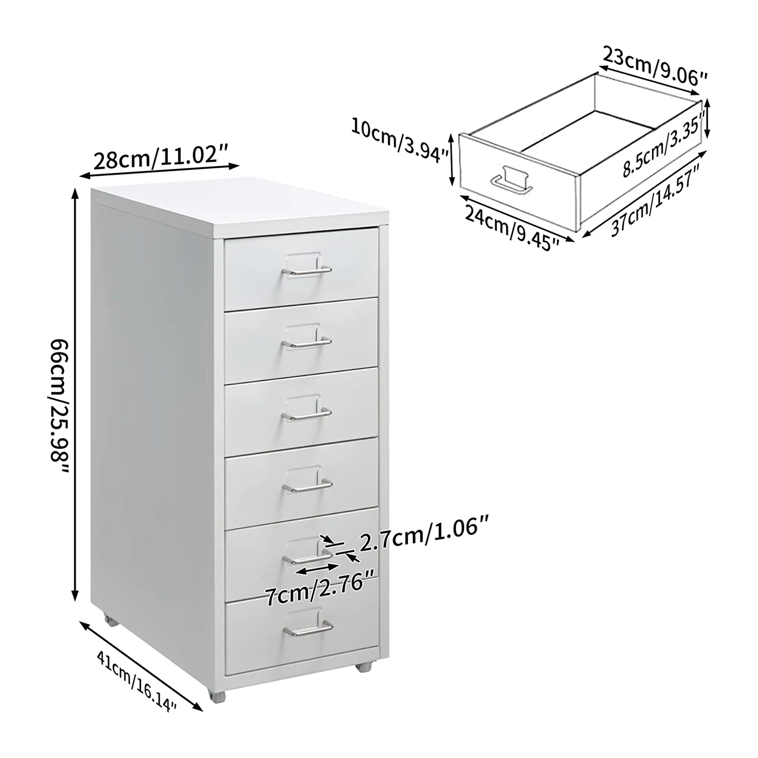 Metal Drawer Filing Cabinet Tool Chest Steel Equipment Moving A4 File Storage Mobile Pedestal