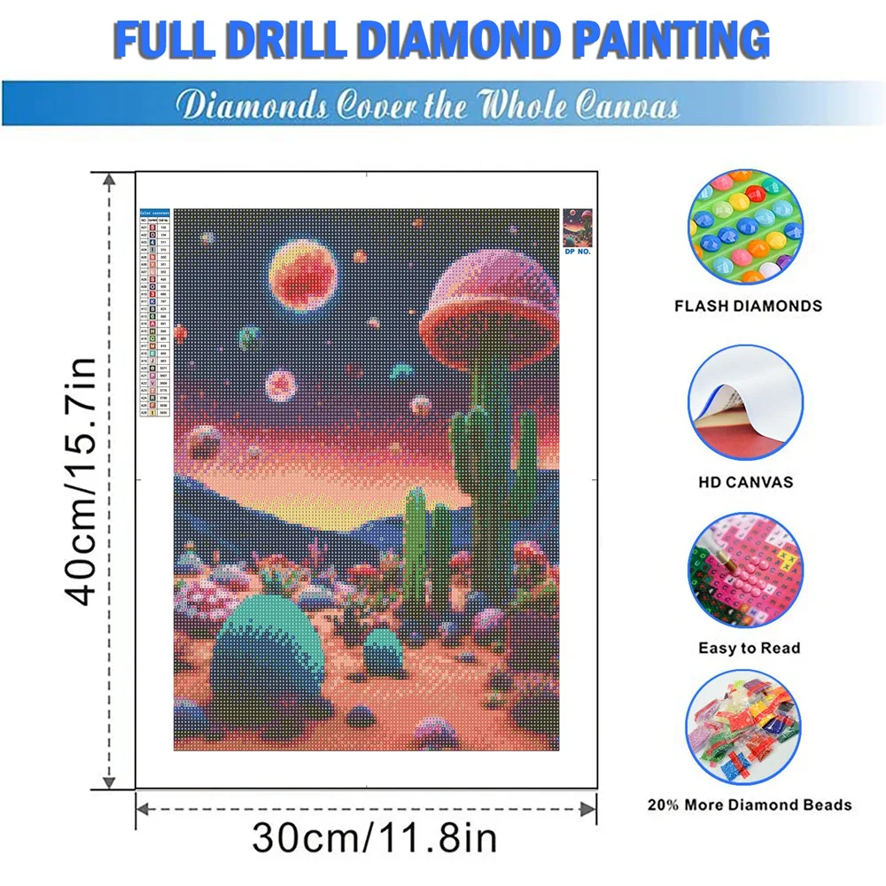 New DIY 5D Diamond Painting Moon Tree Full Round Mosaic Landscape Flower Diamond Embroidery Art Rhinestone for Home Decor