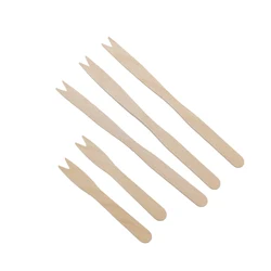Factory Price Biodegradable 85mm Wooden Fruit Fork Wedding Disposable Wooden Chip Fruit Fork With Fish Shape Meyve Catali