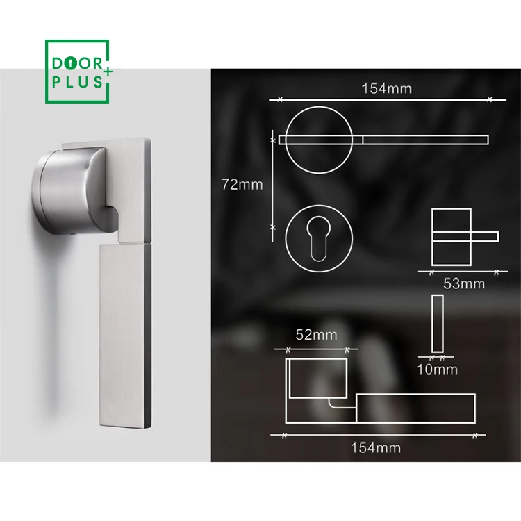Doorplus Modern Simple Gold Lever Door Handles For Interior Furniture Doors Bedroom Door Handle Lock