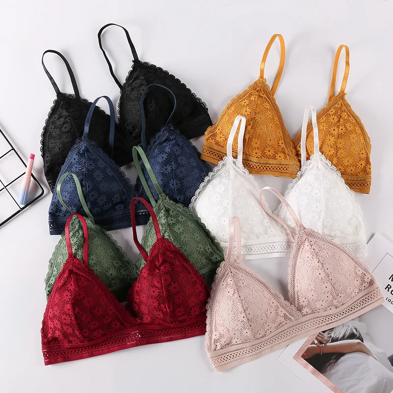 
Thin Floral Lace Underwear Gathered Women Bra Brassiere 