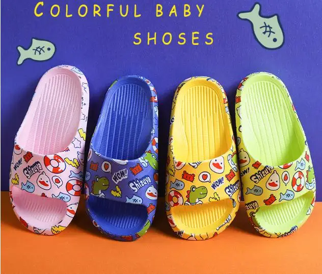 2021 cute children kid slides cartoon sandals flats soft beach slippers summer open toe clogs sandals