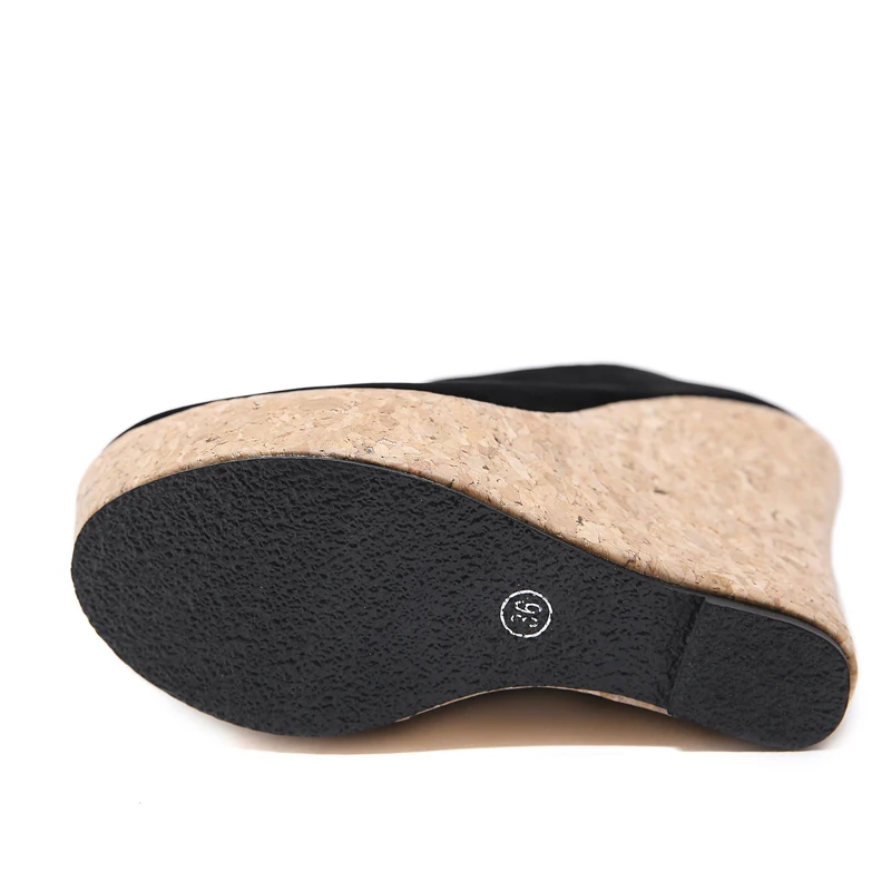 Eilyken Wholesale Sexy Round head Platform Wedge Women Pumps Super High Club Wearing Heels zipper ladies wedge shoes