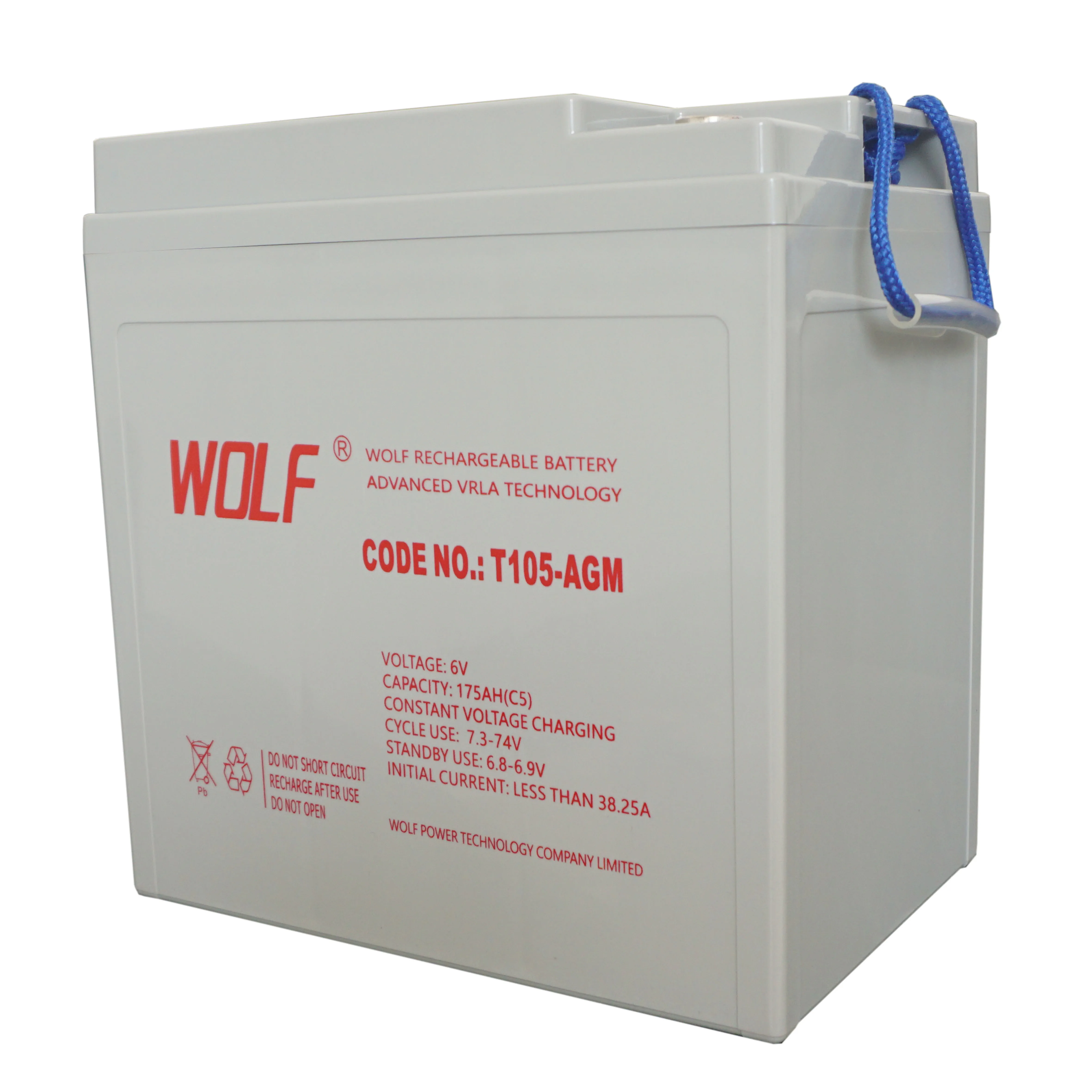 T105 New Trojan Maintenance Free AGM Golf Cart Deep Cycle Battery 6V225ah