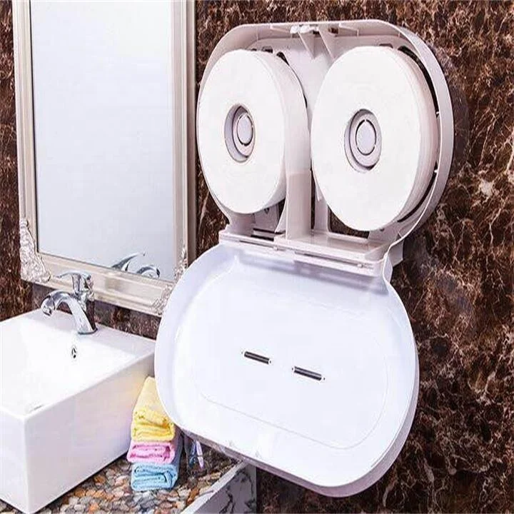Hot Sale Plastic Double Wall Mounted Roll Paper Dispenser Hotel Plastic Double Paper Dispenser