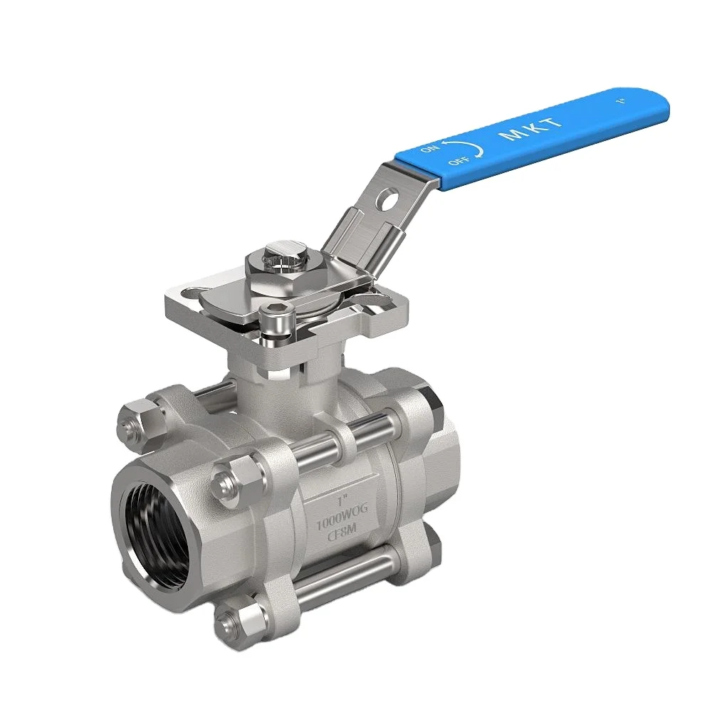 It can be equipped with pneumatic and electric three piece stainless steel ball valve medium natural gas