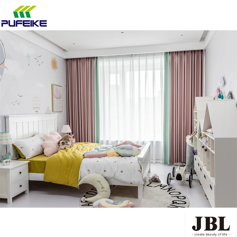 Linen Blackout Fabric Living Room Curtains Oilproof Kitchen Window Curtains Home Waterproof Shower curtains