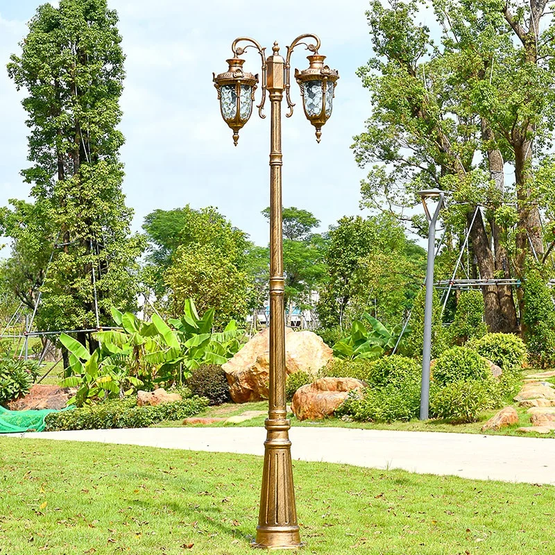European street lamp garden lawn lamp waterproof outdoor lamp landscape garden villa community double head 3 meters high pole la