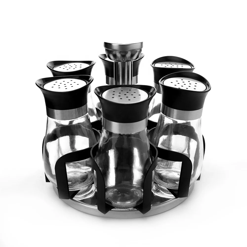 Multi-function Kitchen Organize Storage 360 Degree Rotational Seasoning Organizer Rotating Spice Rack with Bottle Jars