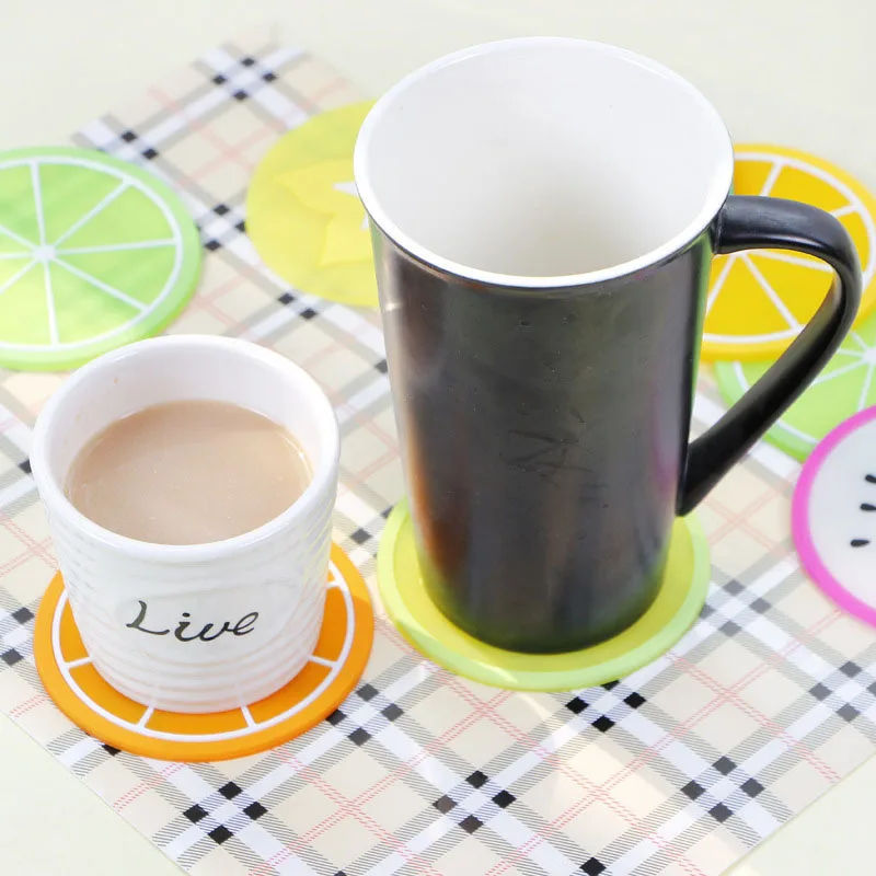 Cup Mat Pad Coaster Fruit Shape Silicone Cup Pad Slip Insulation Pad Hot Drink