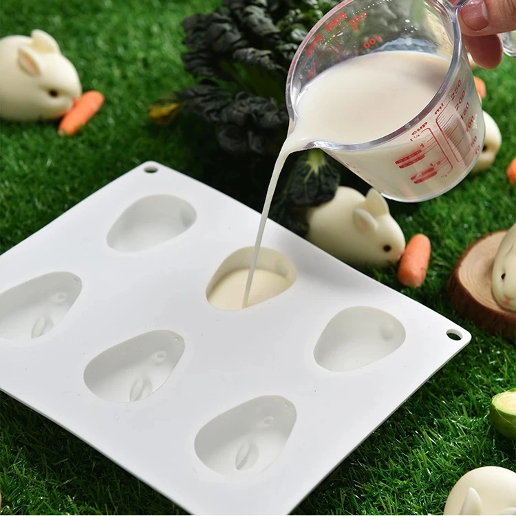 3D Creative Food Grade Silicone Rabbit Ice Cream Mold Mousse Cake Chocolate baking utensils