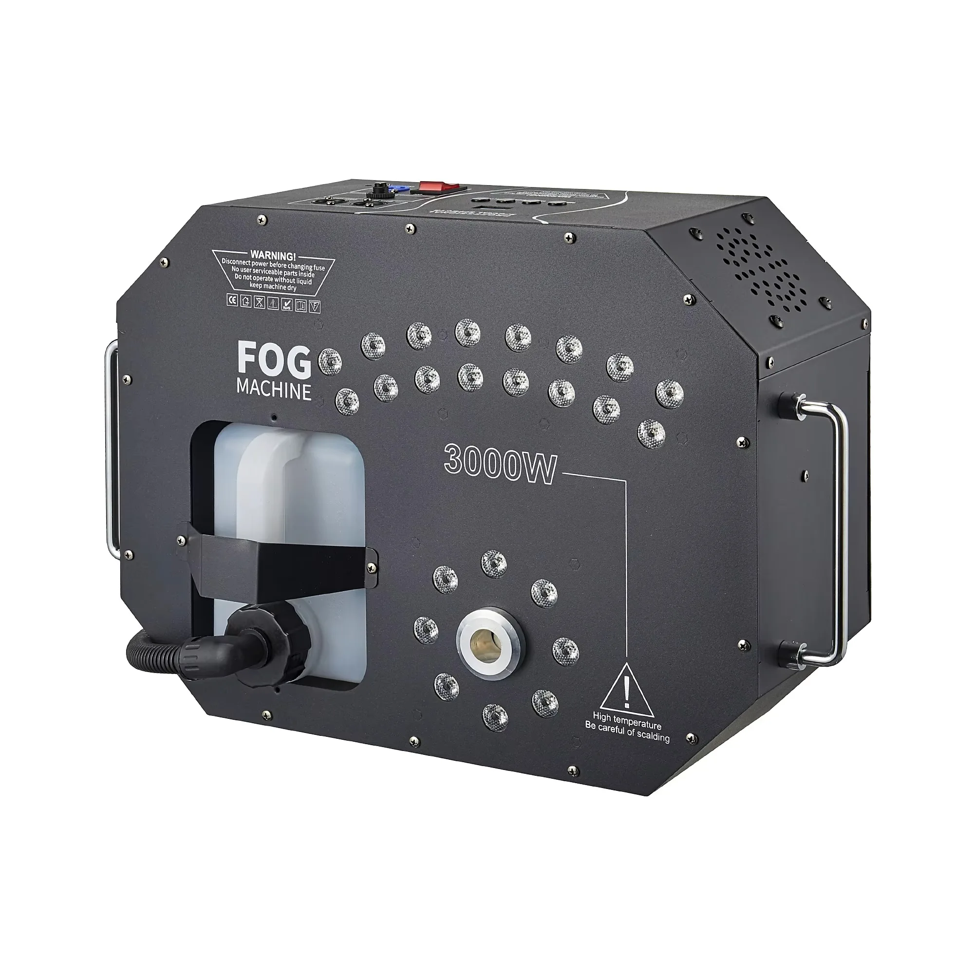 Topflashstar 3000W Spray Smoke Machine Vertical Fog Machine With Colorful LED Lights Effect Quickly Stop For  Wedding Disco Club