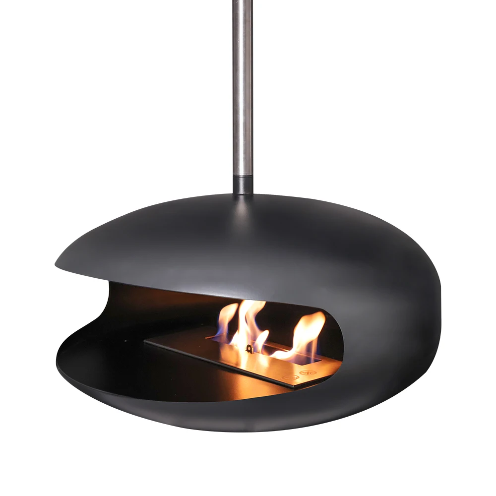 suspended fire place bio ethanol roof mounted ceiling cocoon hanging fireplace