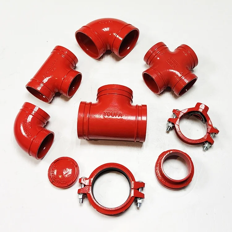 Painted Grooved Tee Elbow Union Reducer Cross Flexible coupling fittings