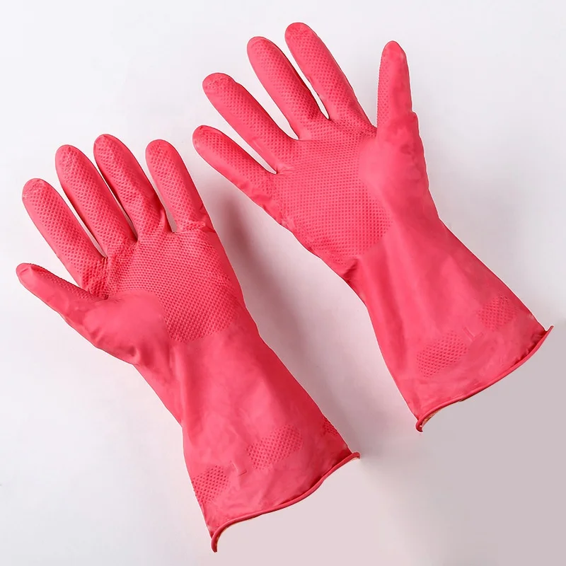 Yulan H302 Pink latex household cleaning gloves car washing