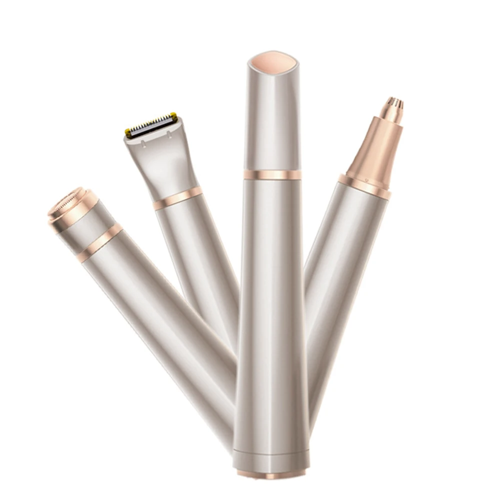 4 in 1 Rechargeable Hair Remover Electric Women Shaver Nose Hair Trimmer Eyebrow Shaper Leg Armpit Bikini Trimmer Women Epilator