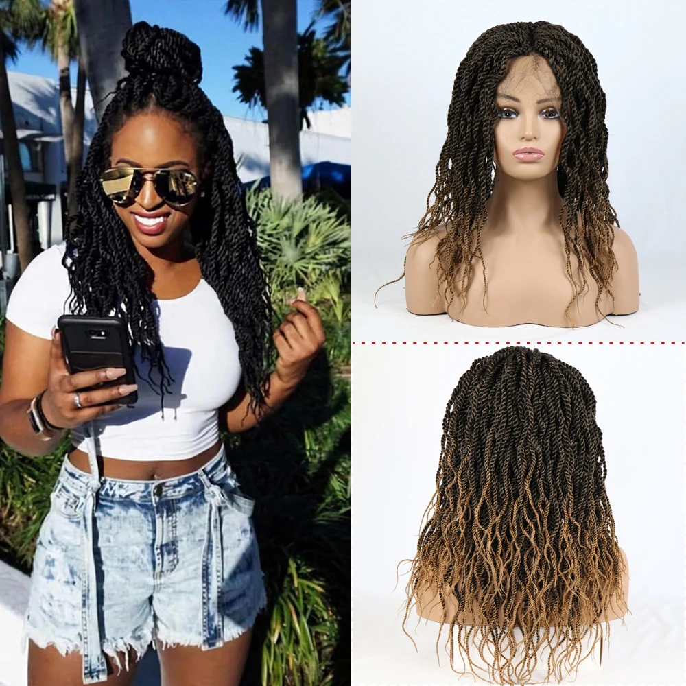 Crochet Braiding Blonde Goddess Faux Locs Twist Braiding Dread Locks Pre Made Braided Synthetic Wigs