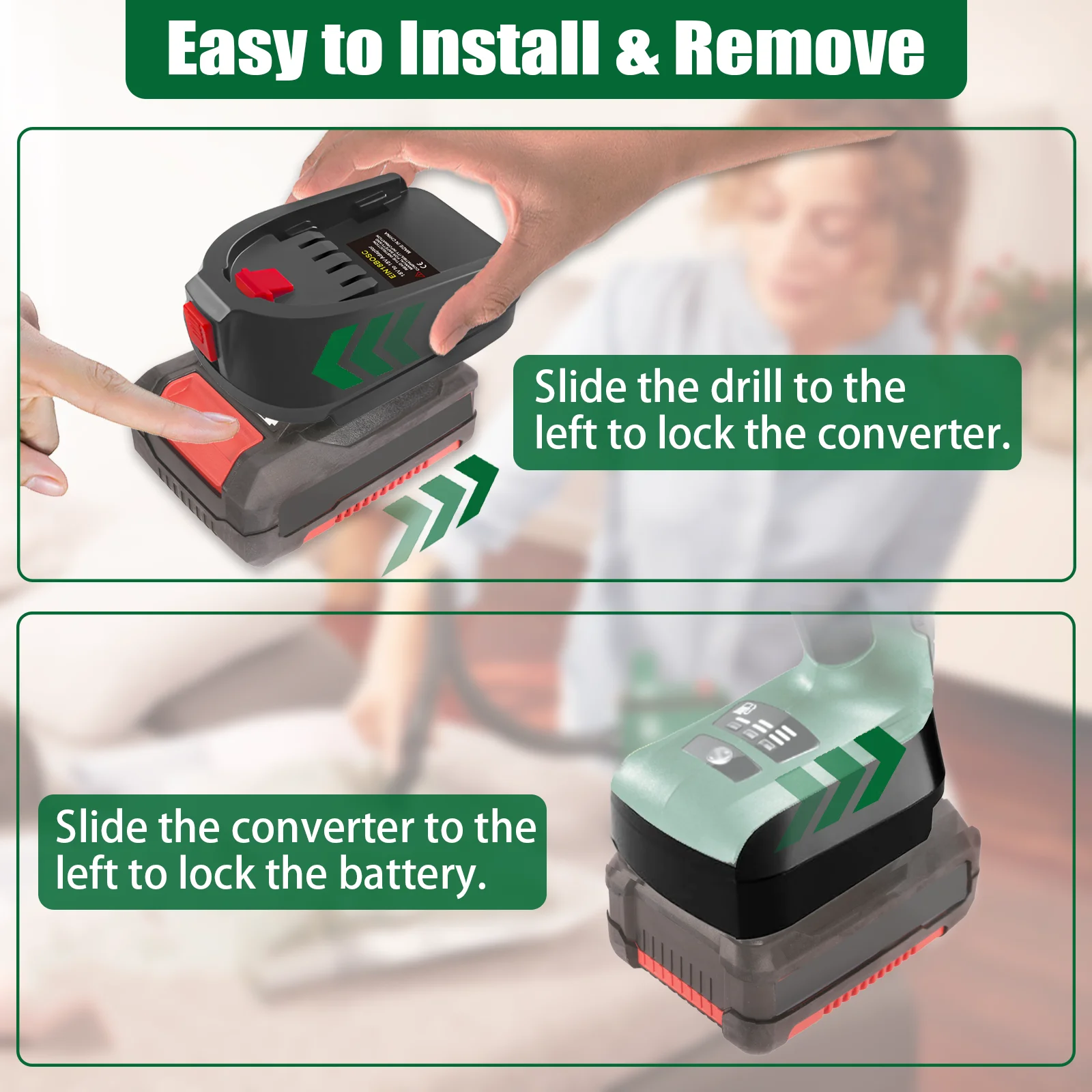 EIN18BOSC battery adapter for Einhell 18V lithium battery convert to BOSCHs C series 18V cordless Power Tools