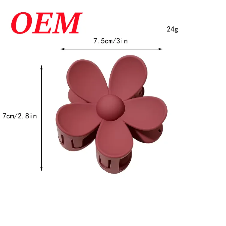 Custom Color Grasp Clip Flower Design Hair Claw Clips For Women Hijab Hair Flower Clip