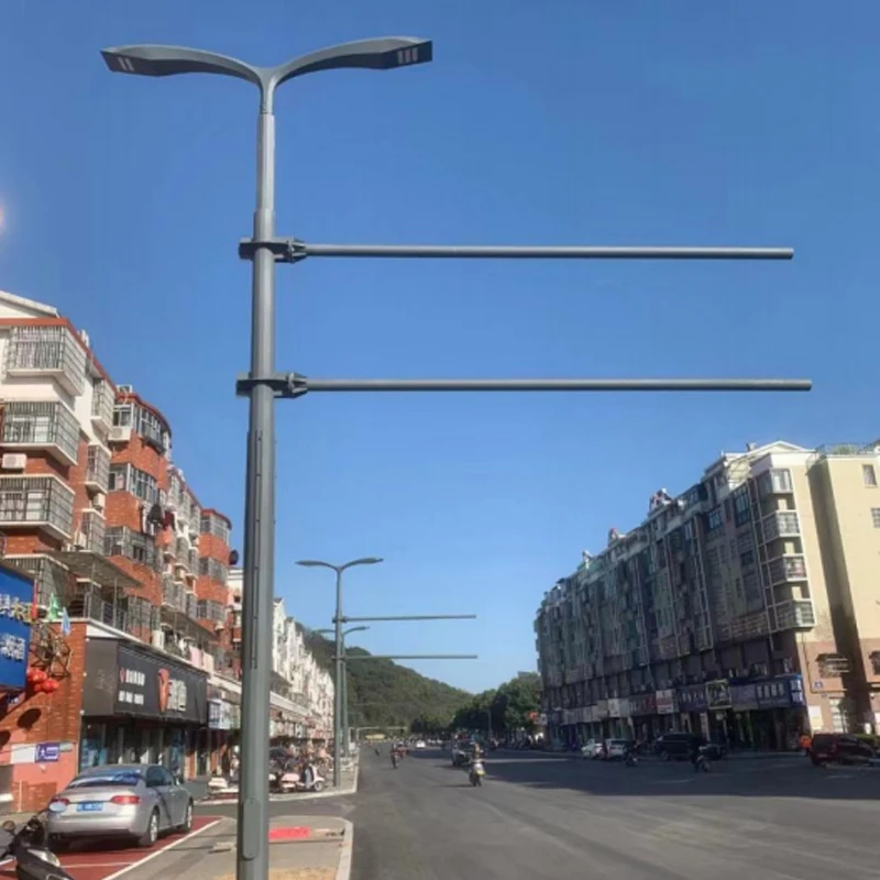 High quality galvanized 9m single arm street light pole solar street lamp pole