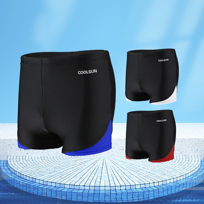 Flat Angle High Elasticity Board Shorts for Men Recycled Polyester Swimshort Fabric Custom Swim Trunks with Logo