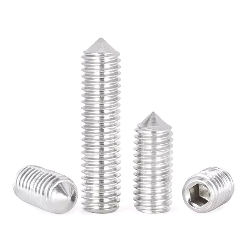 Socket set screws fastener supplier cone point grub screws stainless steel screws