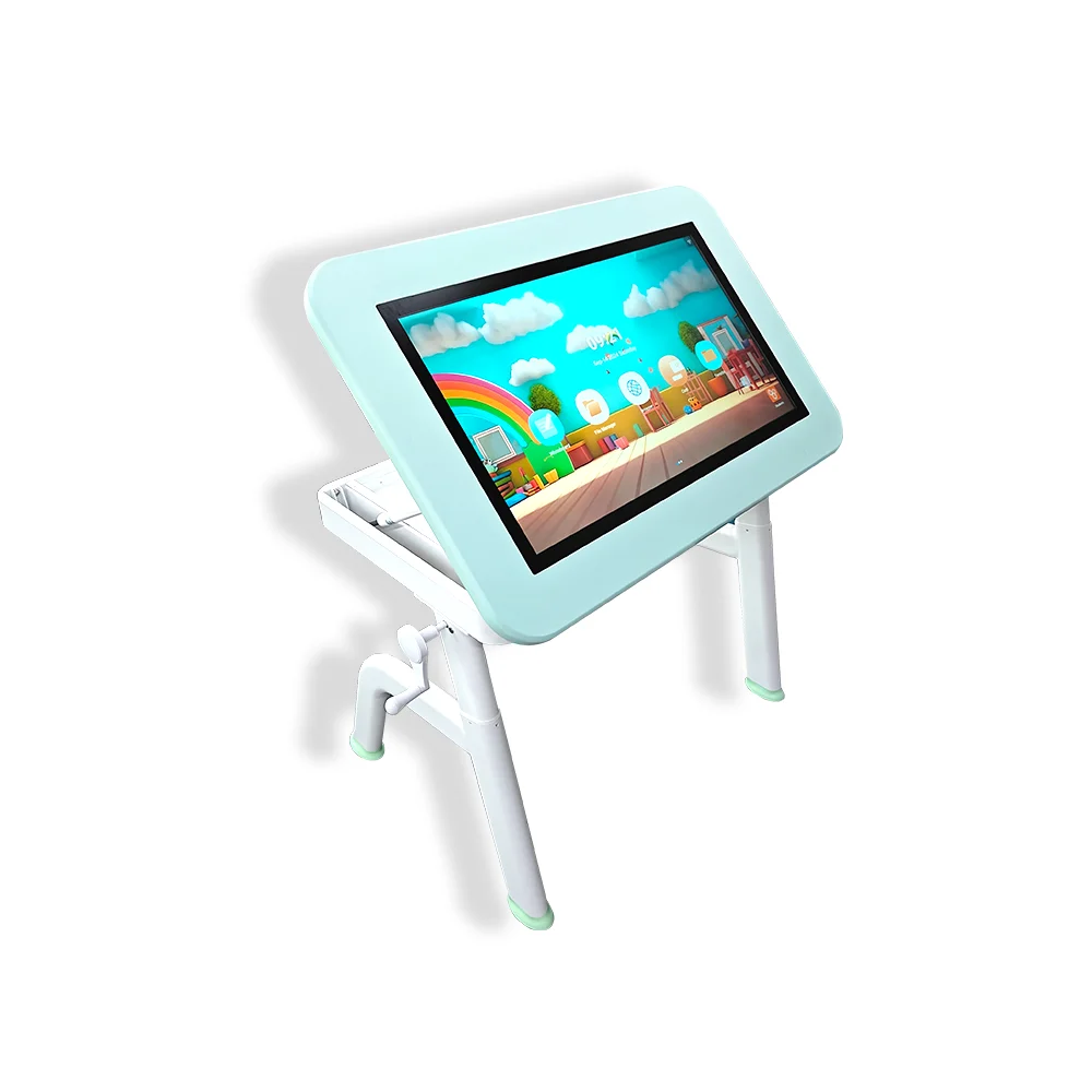 Doctor 32 inch can lift height and angle adjustable tempered glass anti glare touch screen interactive table desk for education