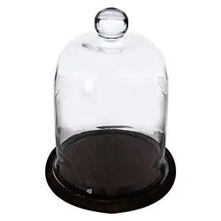 Горячая продажа cloche купольная форма стеклянные свечи баночки с деревянным