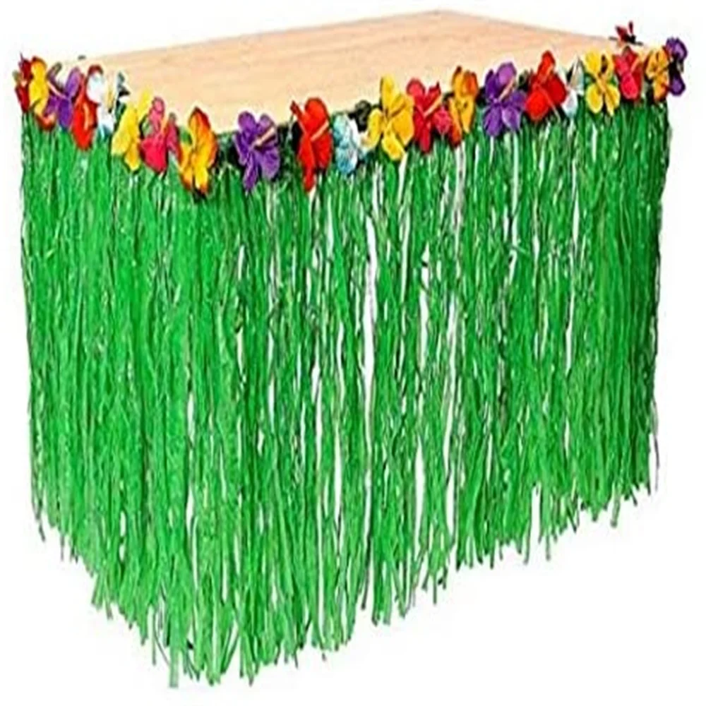 Hawaiian Artifical Hibiscus flower Luau Table Skirt for Birthday Party