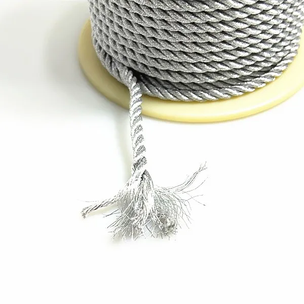Custom 5mm 3-Strand Gold Silver Metallic Yarn Twisted Cord Curtains Accessories