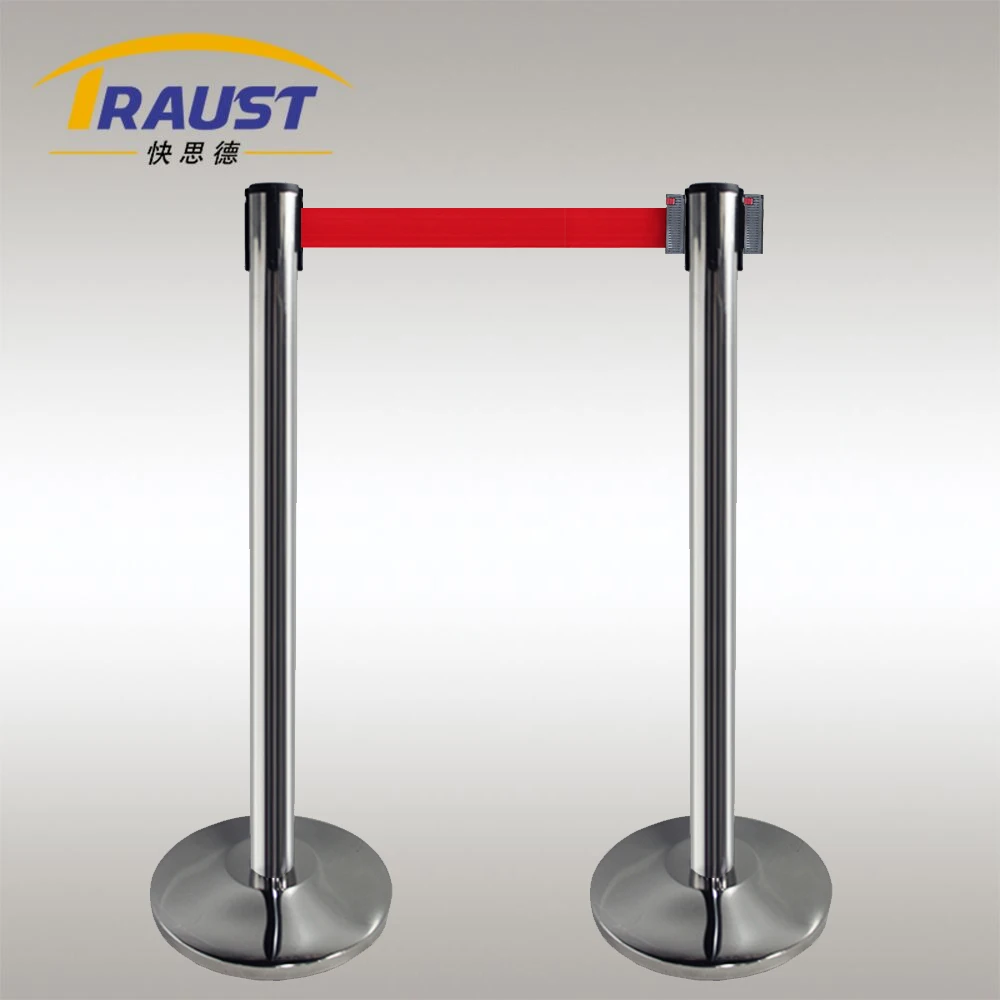 Traust supplier airport crowd controller queue line tape retractable belt barricade stand poles post concrete barrier stanchion