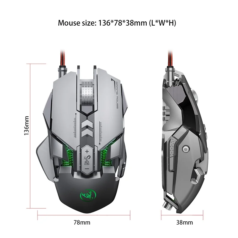  Программируемая Механическая игровая мышь BUBM 7D 6400 DPI