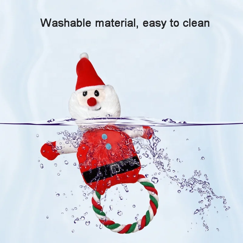 Christmas Series Plush Dog Toys Christmas Elk Snowman Santa Claus Shape Design Dog Christmas Toys