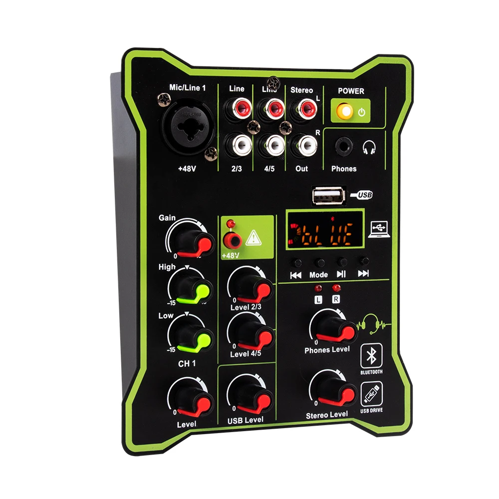Профессиональный 5-канальный смеситель USB синий зуб высоких и низких DJ многофункциональная компьютерная этап запись аудио