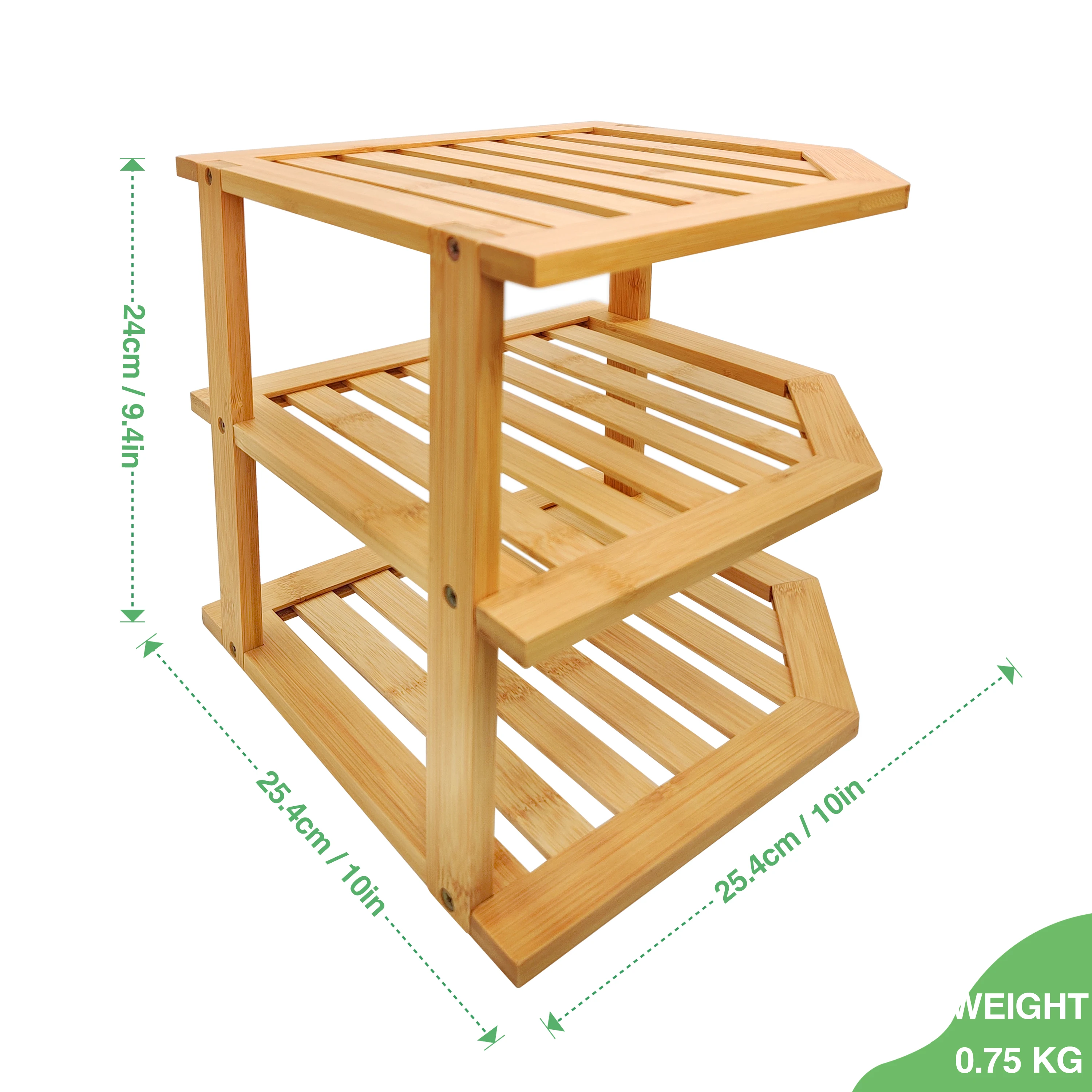 Bamboo storage rack  Three floors detachable bowl rack    environmental dish racks  bamboo shelf