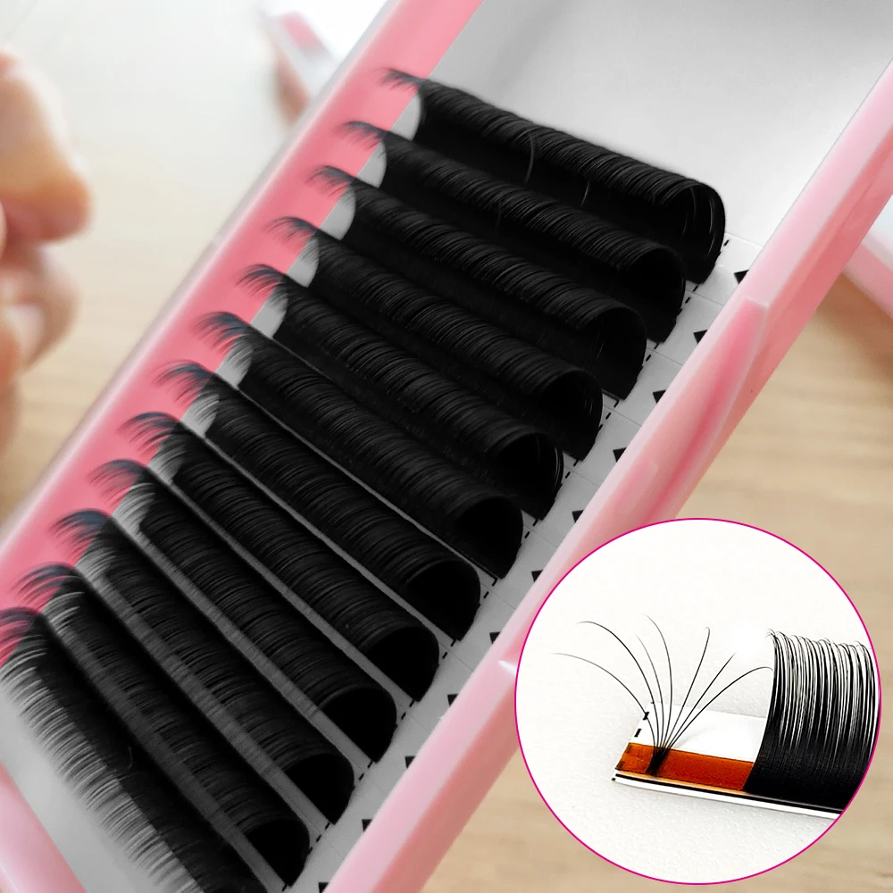 Abonnie dark black matte luxury cashmere lash extensions volumes lash trays camellia lash extensions pre made