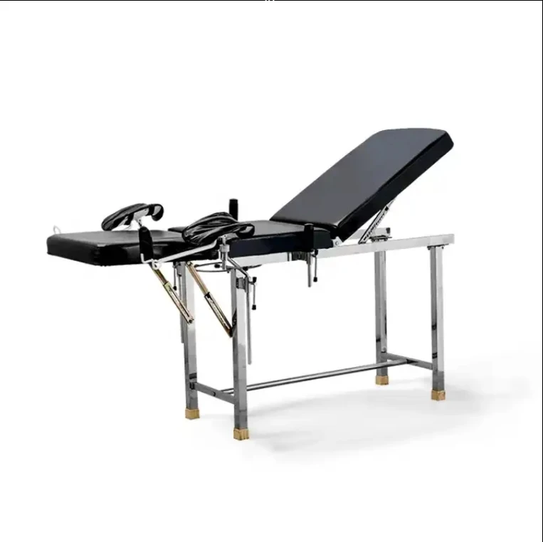 Stainless Steel Clinic Couch Medical Hospital Obstetric Bed Manual Operation Gynaecological Delivery Table
