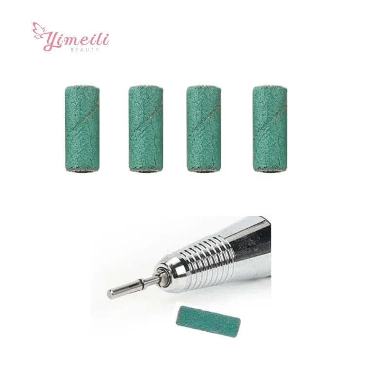 Yimeili 100pcs/Box  Sanding Bands With Rubber Mandrel Nail Drill Bit Accessories Gel Removal Nails Care Polishing Tool