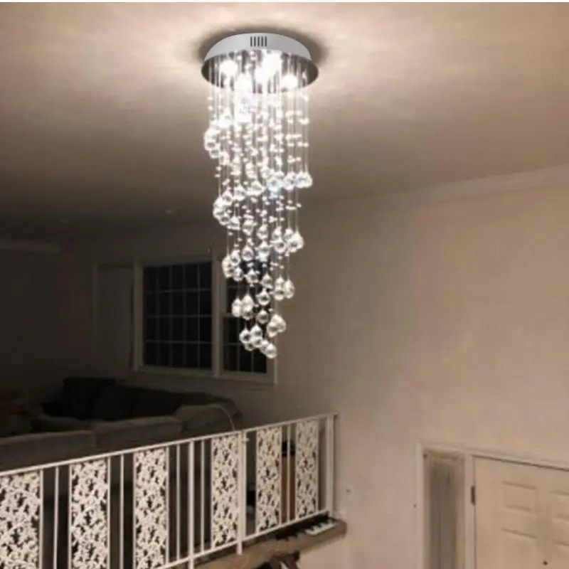 Indoor villa staircase long Chandeliers Pendant Lights Wedding Decoration Crystal Ball Line Chandelier Ceiling Lamp