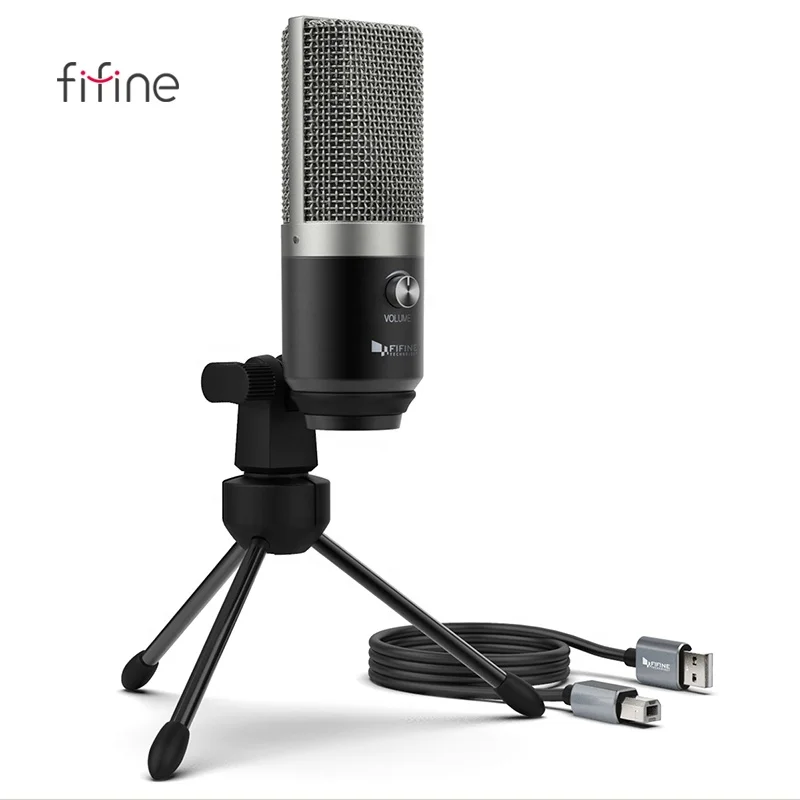 Fifine Factory wholesale  usb condenser microphone studio pro podcast microfono cardioid for youtube music pc gaming mic